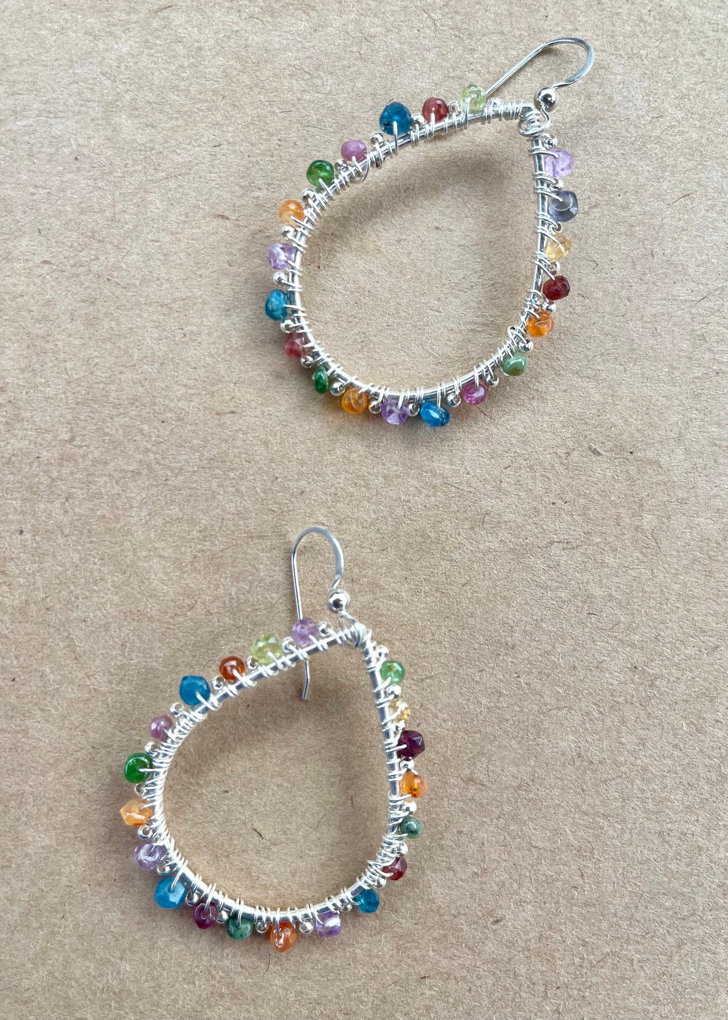 Colorful Gemstone Dangle Earrings