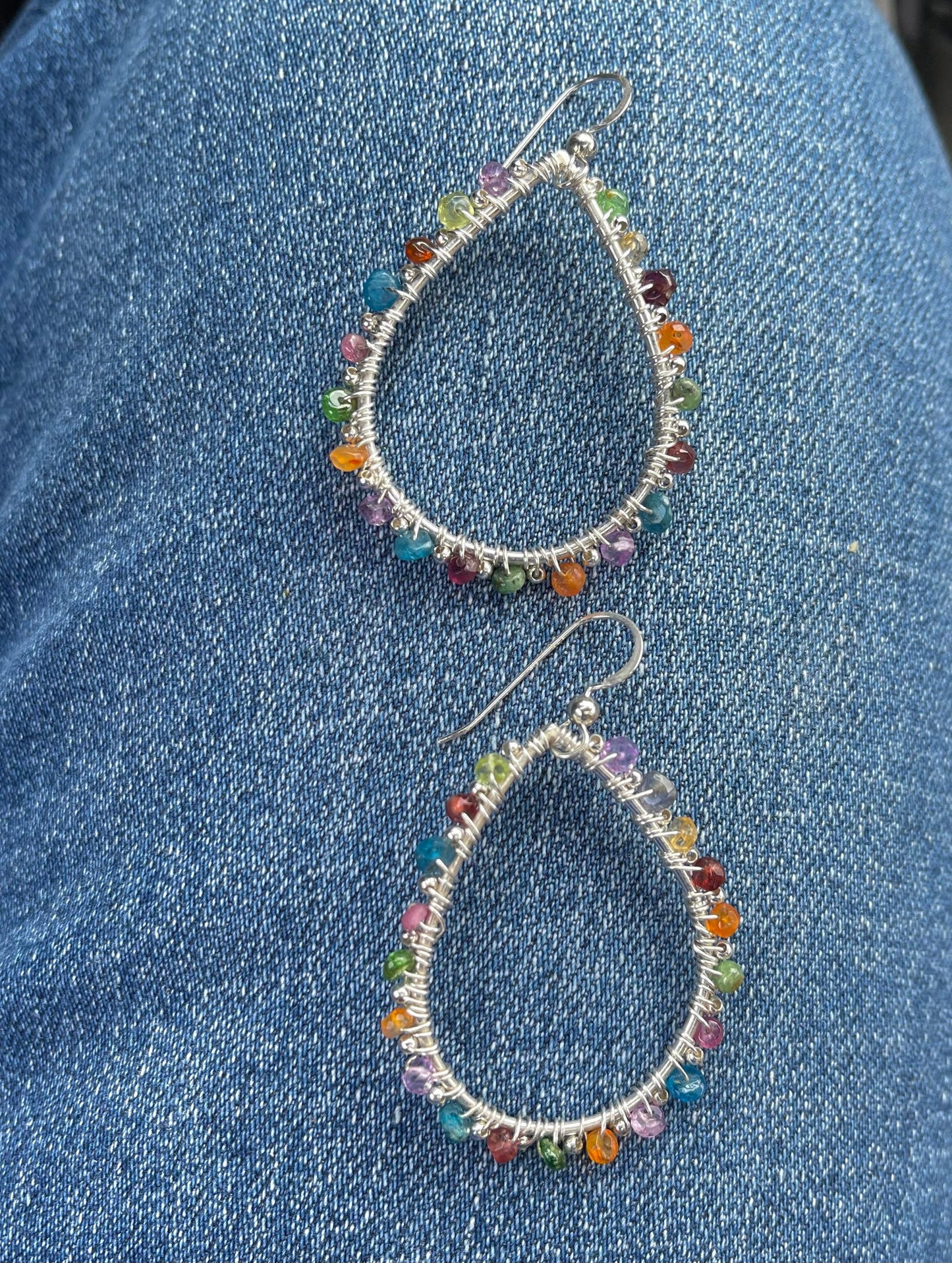 Colorful Gemstone Dangle Earrings