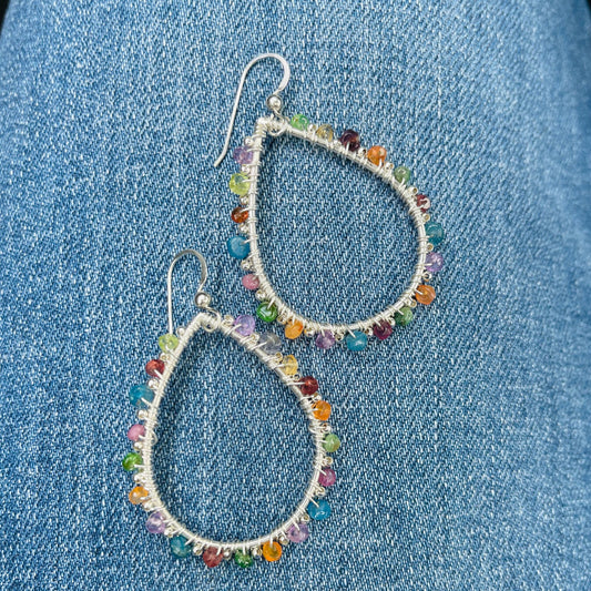 Colorful Gemstone Dangle Earrings