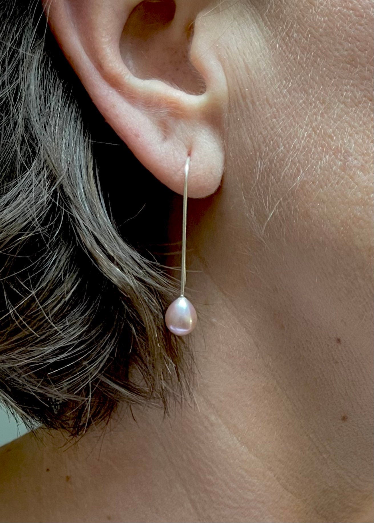 Modern Pearl Drop Earrings