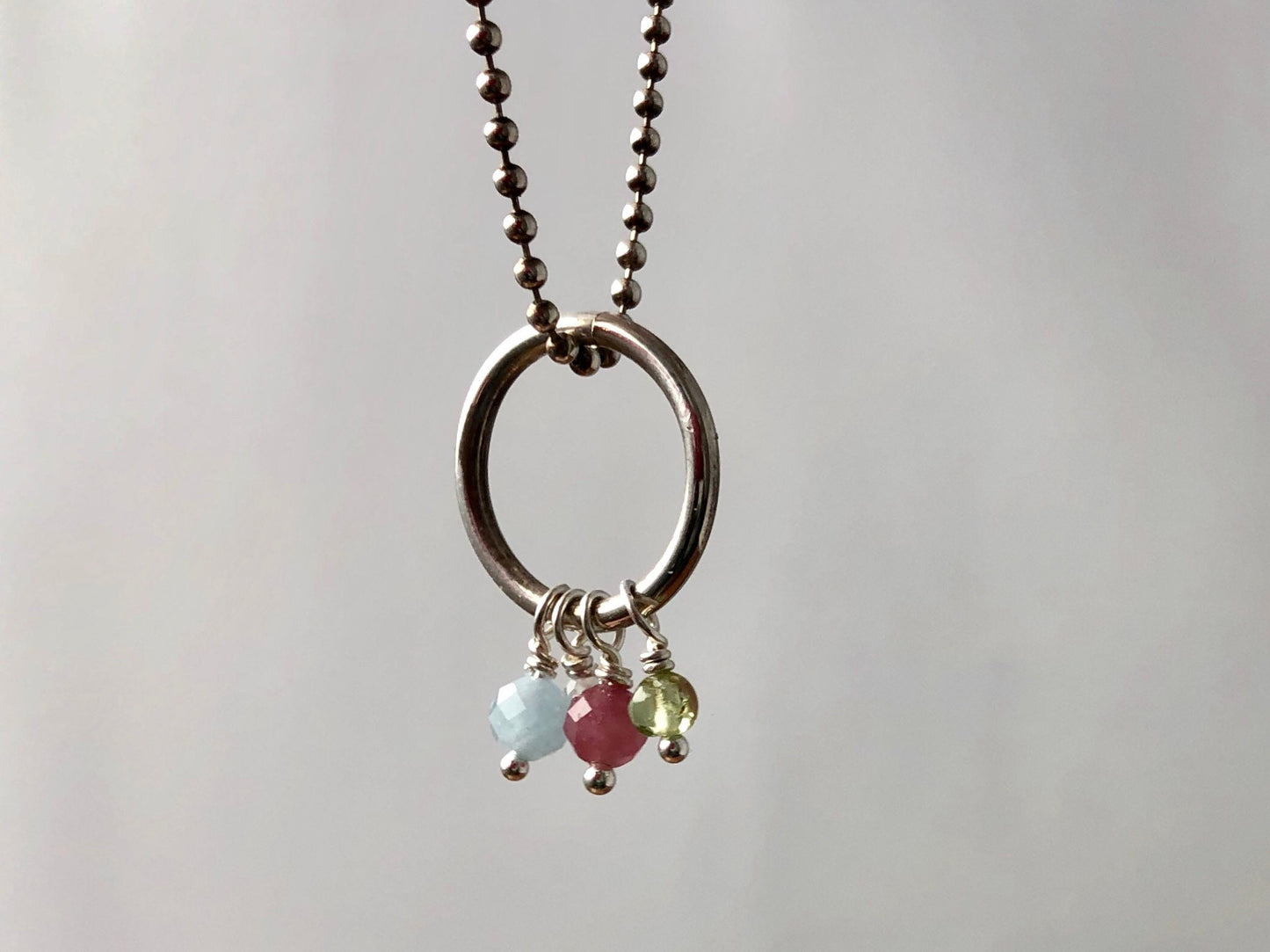 Dainty Custom Birthstone Mother’s Ring Pendant