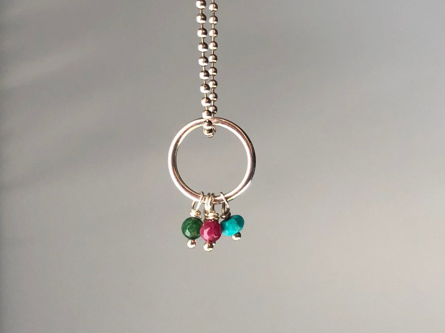 Dainty Custom Birthstone Mother’s Ring Pendant